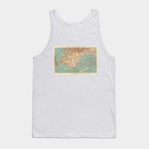 Vintage Map of Jamaica Bay and Brooklyn NY (1891) Tank Top by Bravuramedia